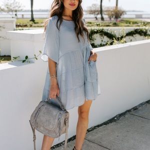 Vici little something tiered pocketed tunic dress